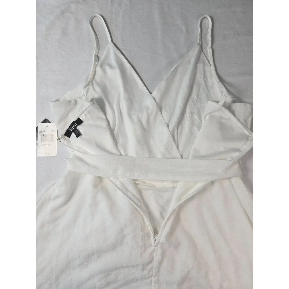 Trixxi White Faux Wrap Mini Dress Size XXL Bridal‎ Shower Feminine Summer Party